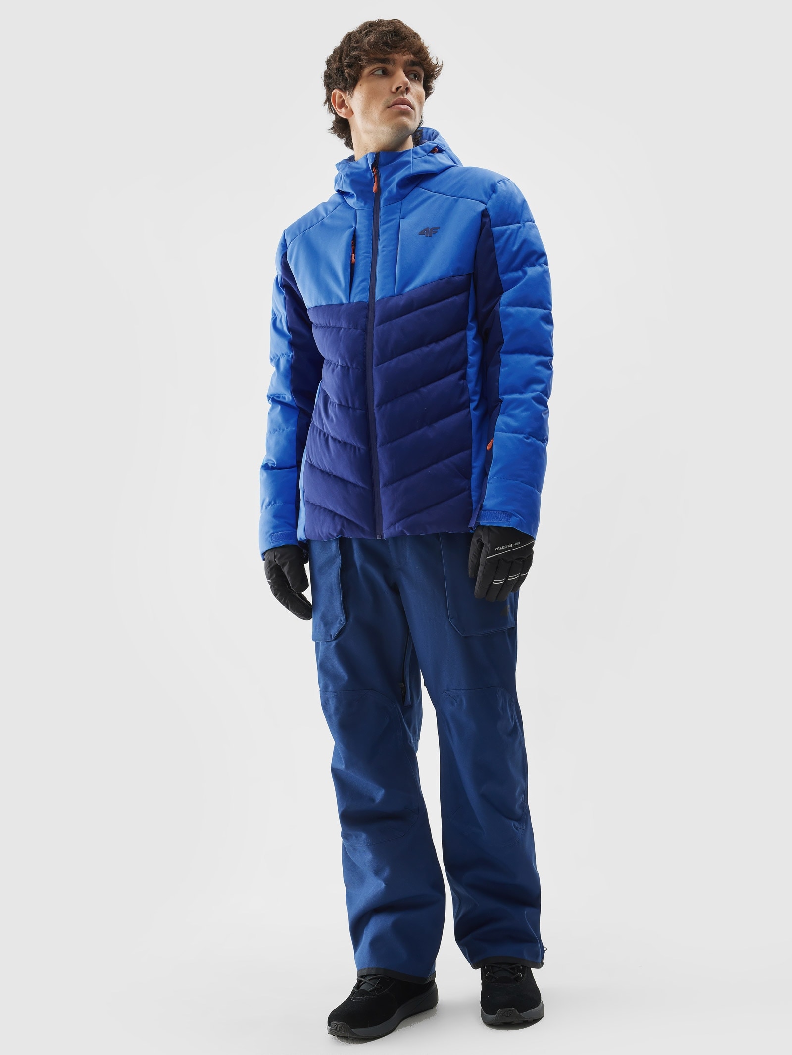 Levně Pánská lyžařská péřová bunda se syntetickým peřím - modrý