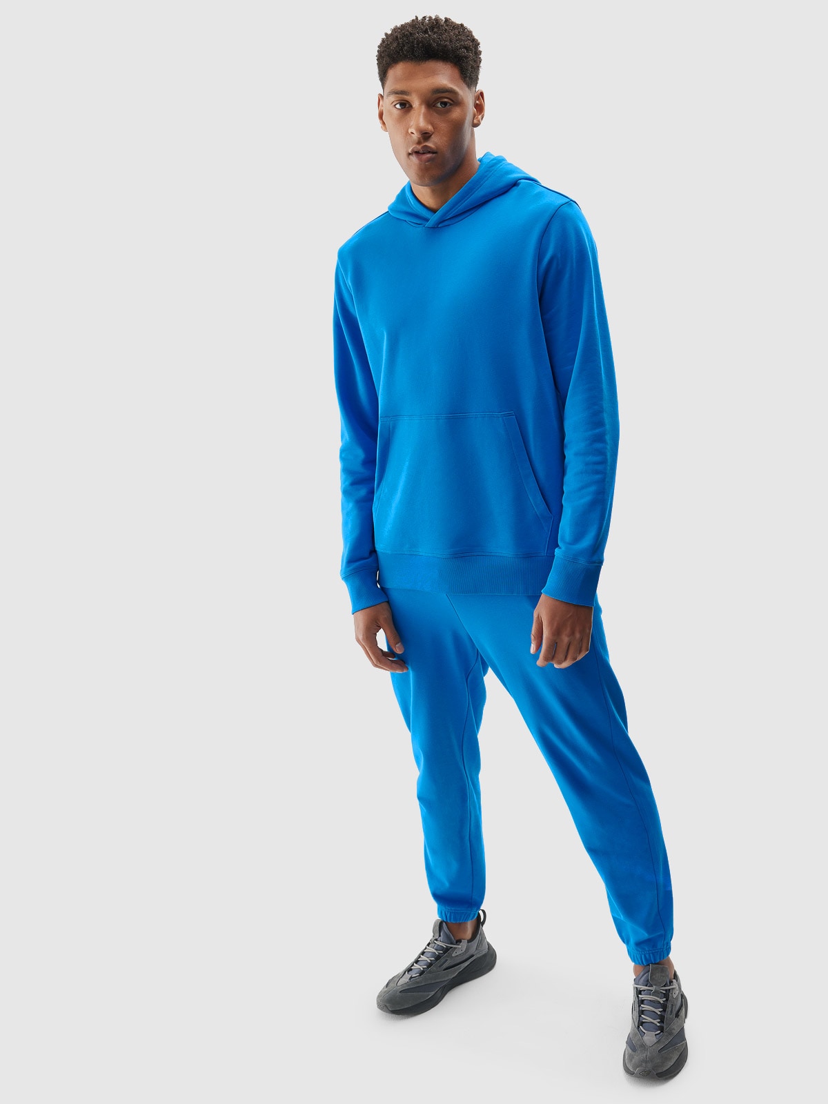 Pánské tepláky typu jogger s organickou bavlnou - modré