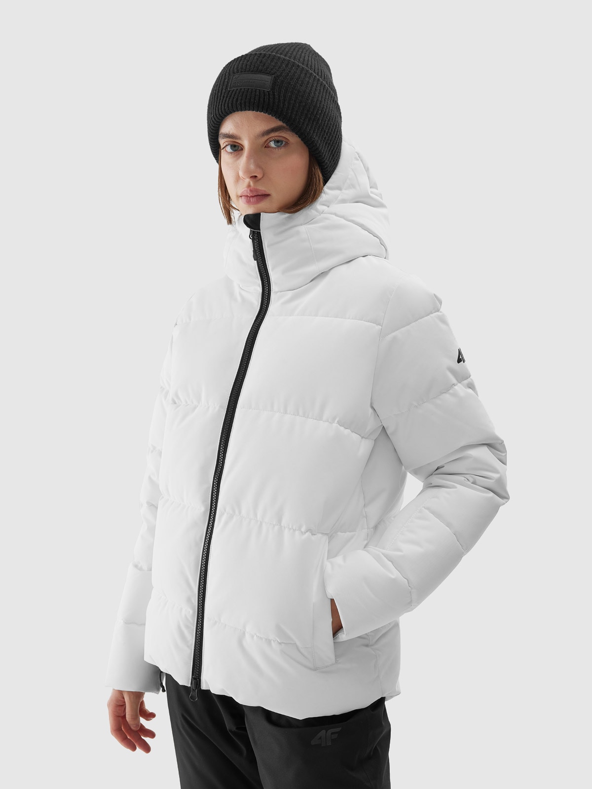 Levně Dámská lyžařská péřová bunda membrána 5000 - bílá