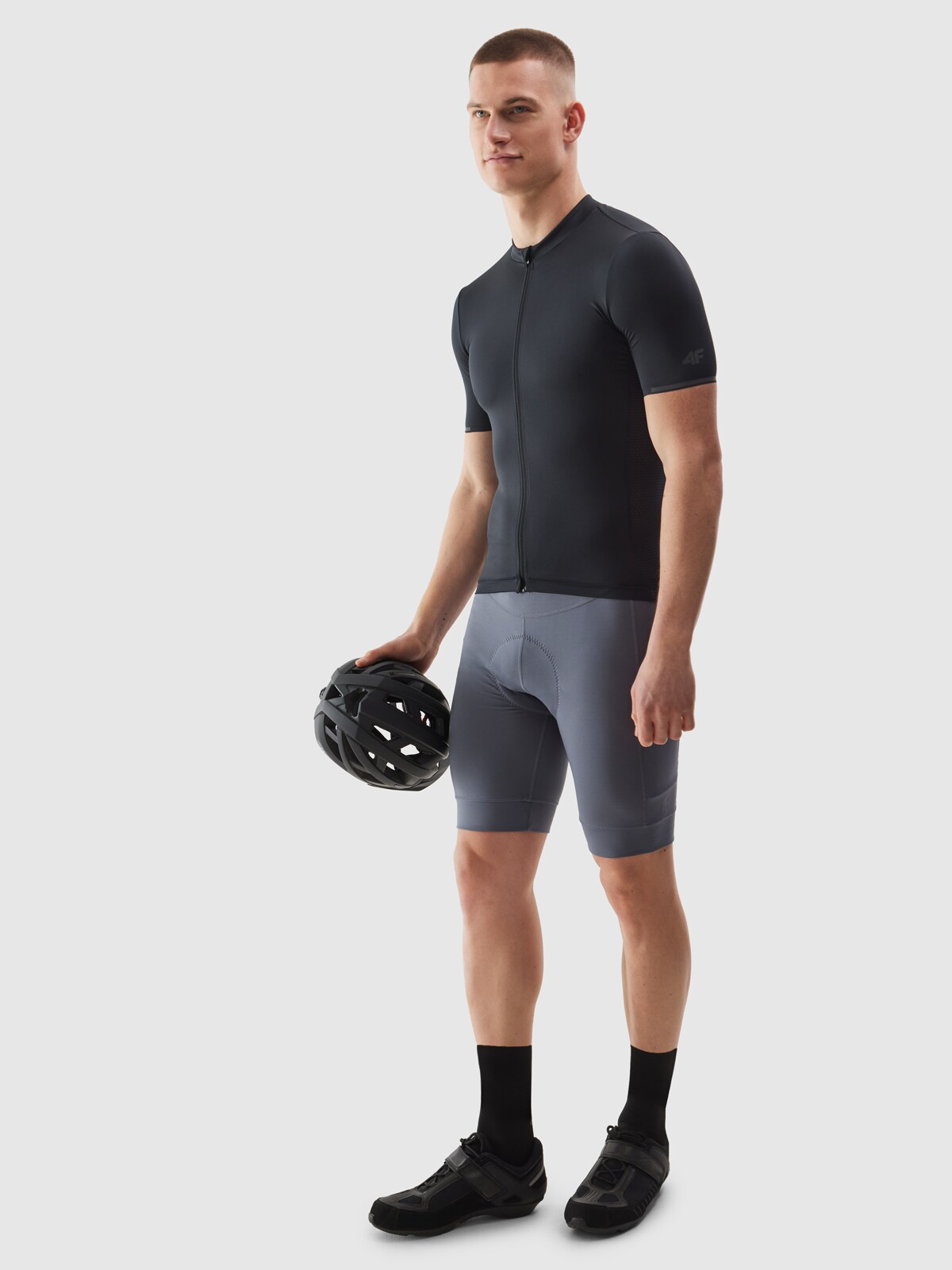 Levně Pánské rozepínací cyklistické tričko - černé