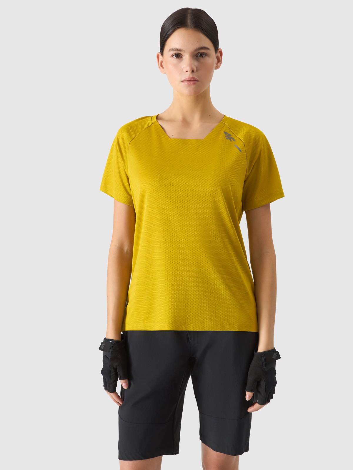 Levně Dámské rychleschnoucí cyklistické tričko - žluté